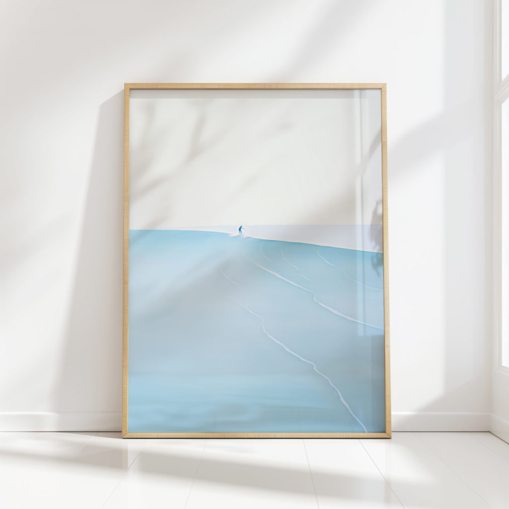 minimalist surfing print peaceful surf poster
