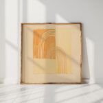 miscellaneous small sketches for inlaid table tops design with orange and yellow geometric motif 1930 winold reiss high quality print