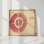 miscellaneous small sketches for inlaid table tops design with red geometric motif 1930 winold reiss high quality print