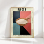 modern bauhaus style rice bowl art print