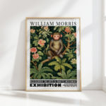 monkey william morris print floral poster