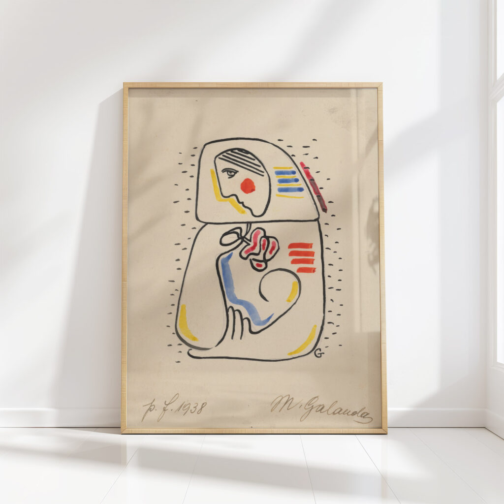 mother mother with a child and a flower 1937 mikulas galanda high quality print