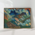 mountain landscape with red sky august babberger high quality print