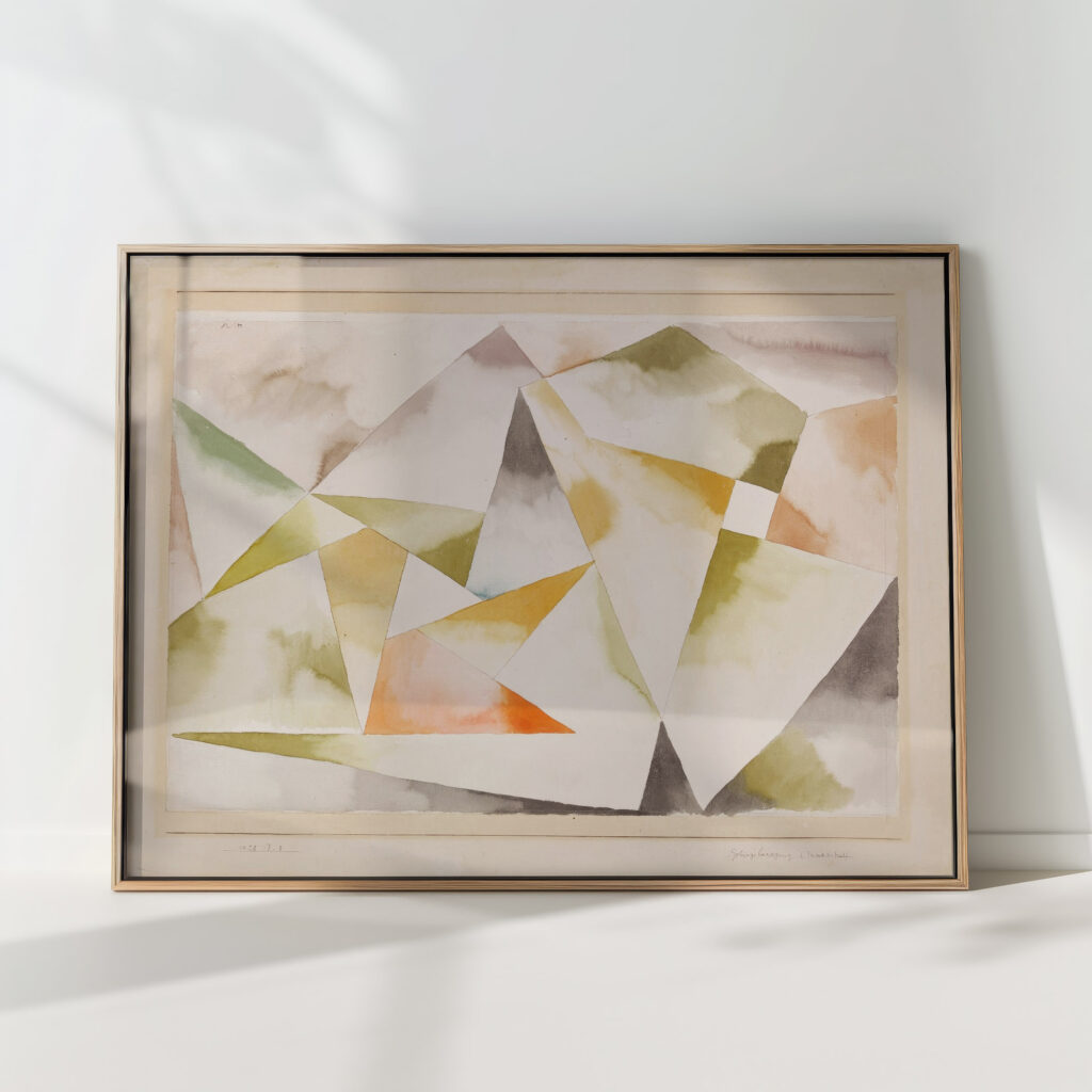 mountain movement in three and four time 1928 paul klee high quality print
