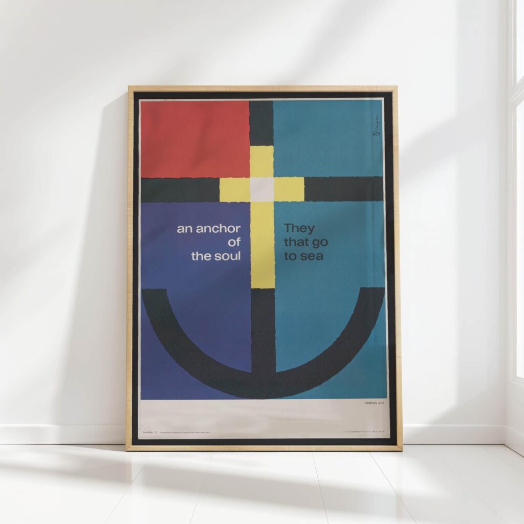 nautical anchor coastal christian print joseph binder 1962