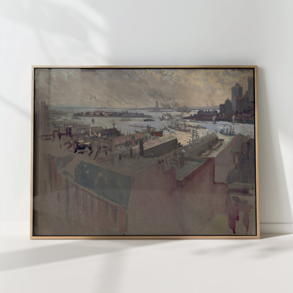 new york bay from the margaret 1922 joseph pennell high quality print