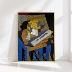 newspaper and fruit dish 1916 juan gris high quality print