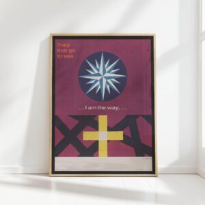 nnavy seals nautical compass cross christian print joseph binder 1962