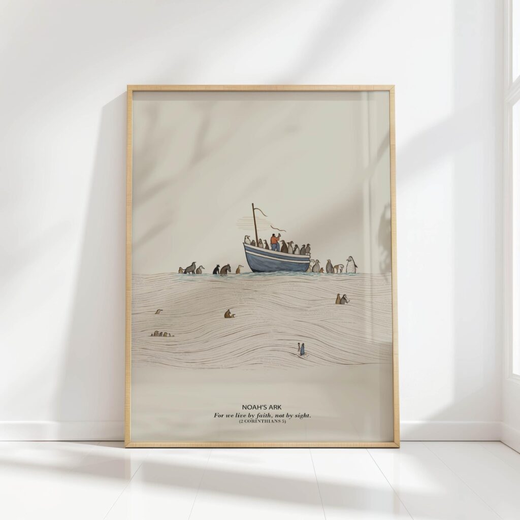 noah ark biblical scene christian print