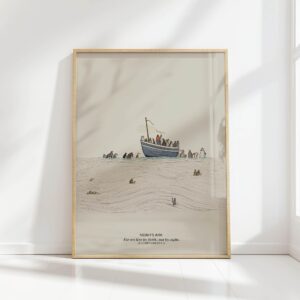 noah ark biblical scene christian print