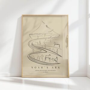 noah ark minimalist line art christian print