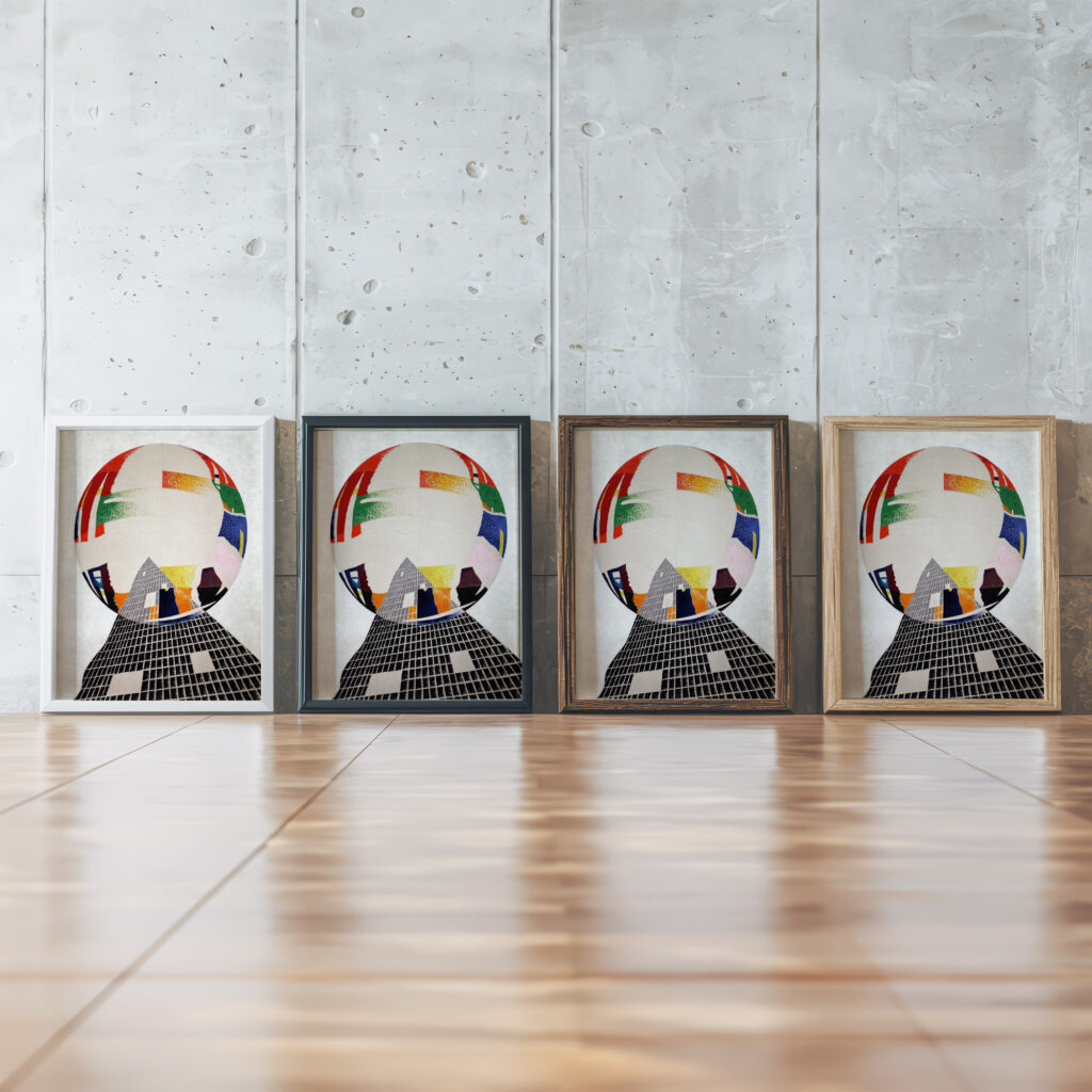 nuclear I CH 1945 Laszlo Moholy Nagy framed posters mockup