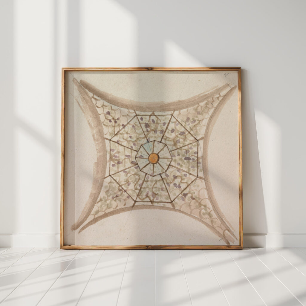 one of four sketches of ceilings in the vatican gallery 1777 to 1778 henry swinburne high quality print