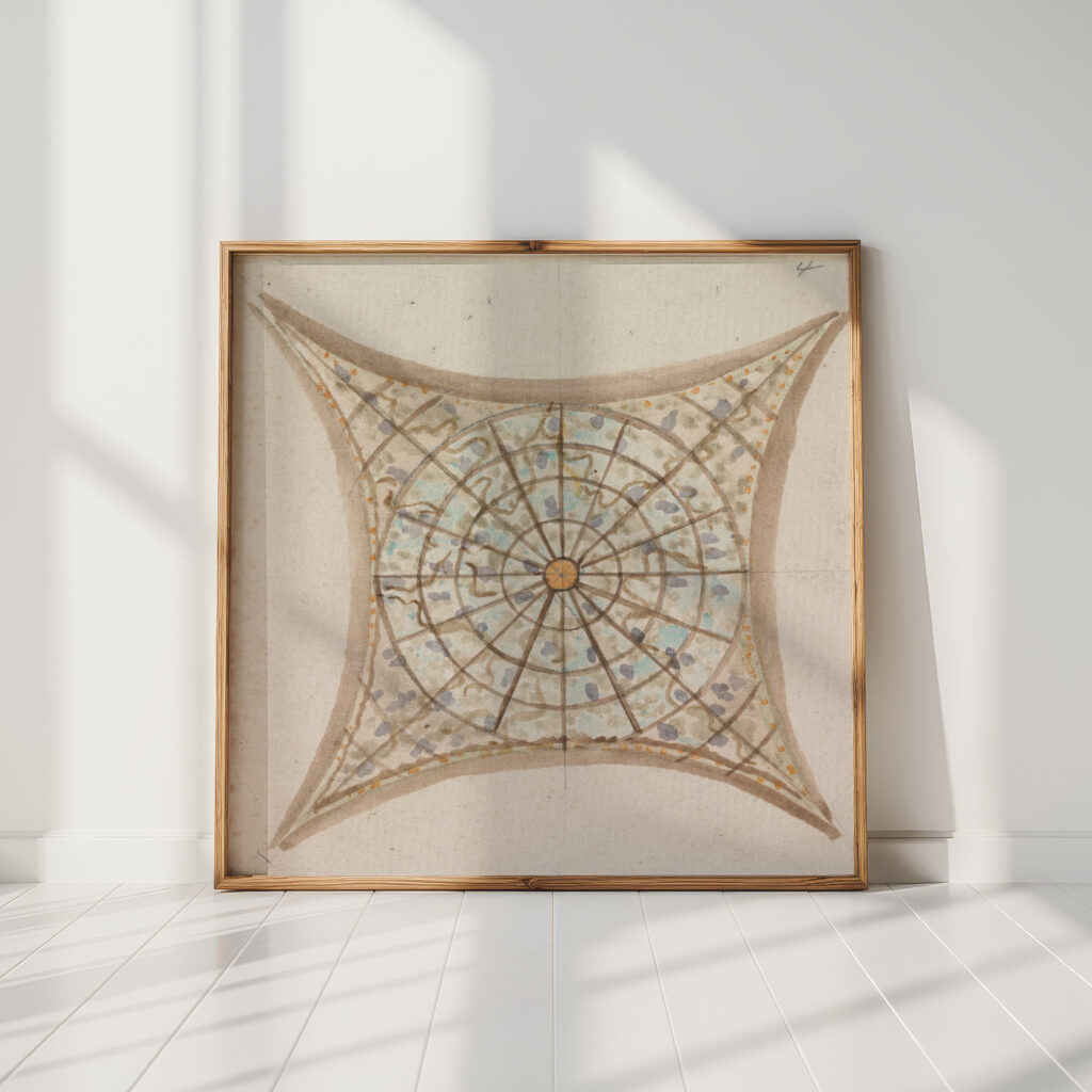 one of four sketches of ceilings in the vatican gallery 2 1777 to 1778 henry swinburne high quality print