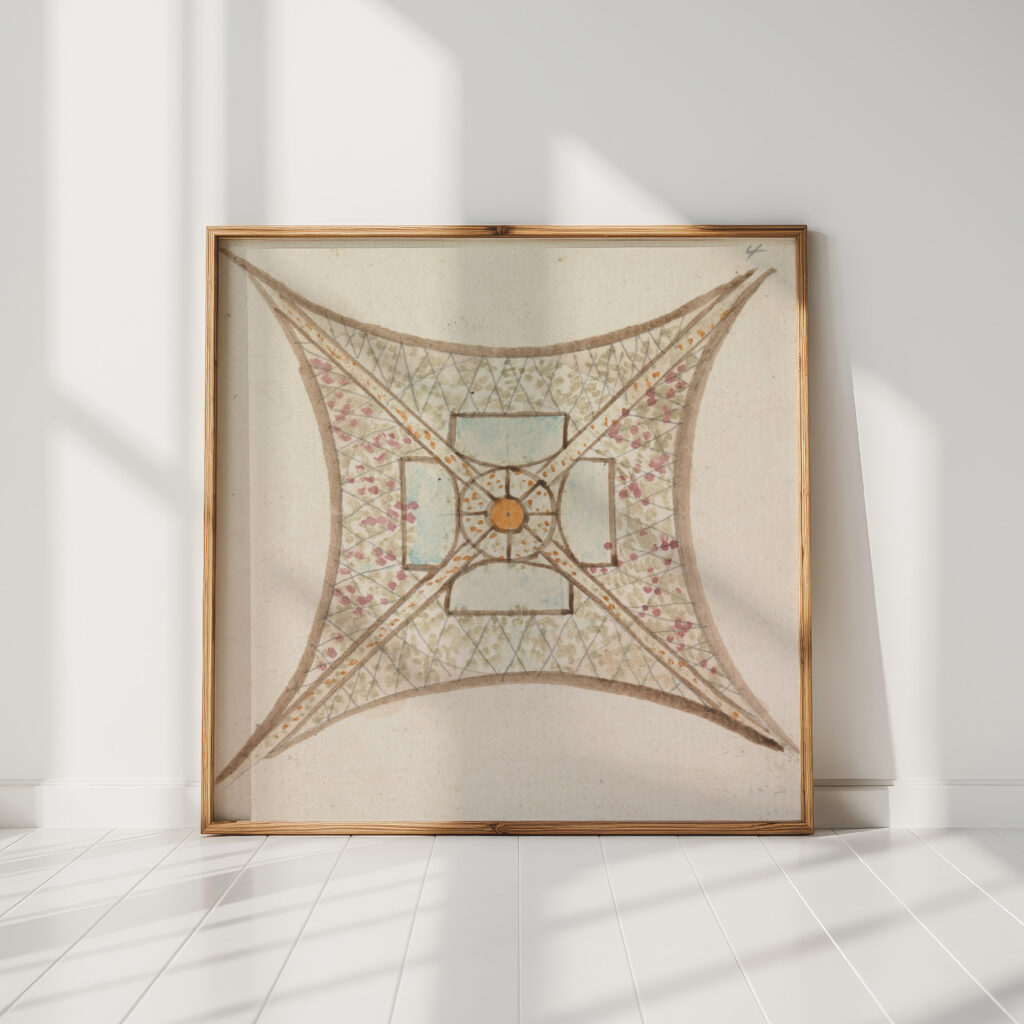 one of four sketches of ceilings in the vatican gallery 3 1777 to 1778 henry swinburne high quality print