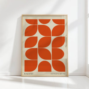 orange bauhaus exhibition geometric art print