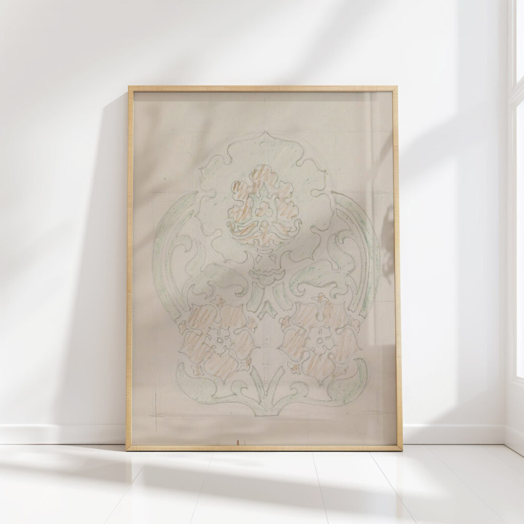 ornament with floral motif 1916 reijer stolk high quality print