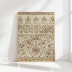 ornate floral and foliage art print for home decor