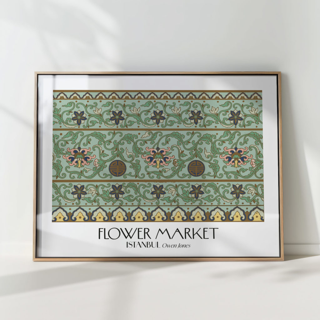 ornate floral design art print for home decor