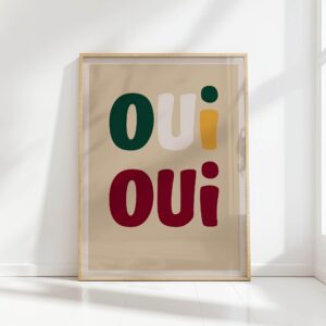 oui typography print bold color letters