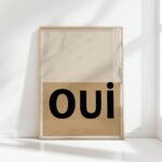 oui typography print bold duotone poster