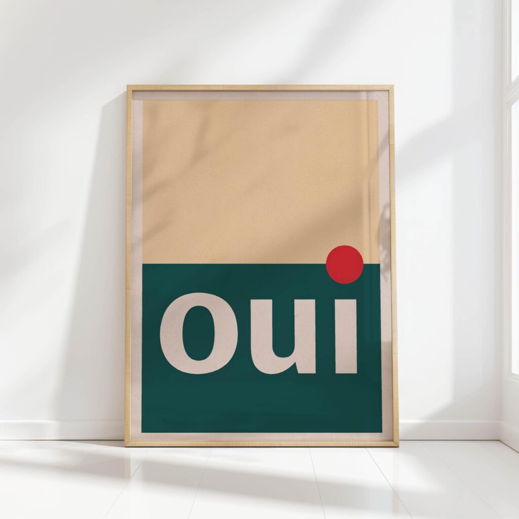 oui typography print minimalist design