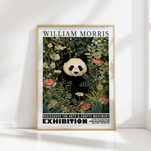 panda william morris print floral poster