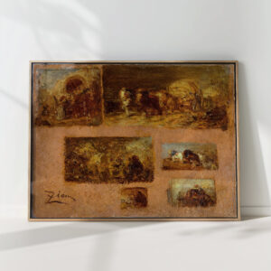 panel of six chariot studies 1843 1844 felix ziem high quality print