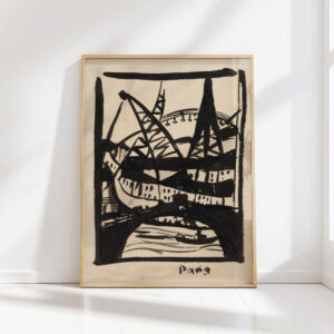 paris eiffel tower with seine bridge 1912 hermann stenner high quality print