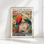 parrot william morris print floral poster