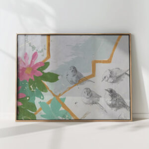 partial depiction of pink blossoms and green leaves late 19th century unknown high quality print