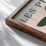 peach 3x4 close up dark wood mockup