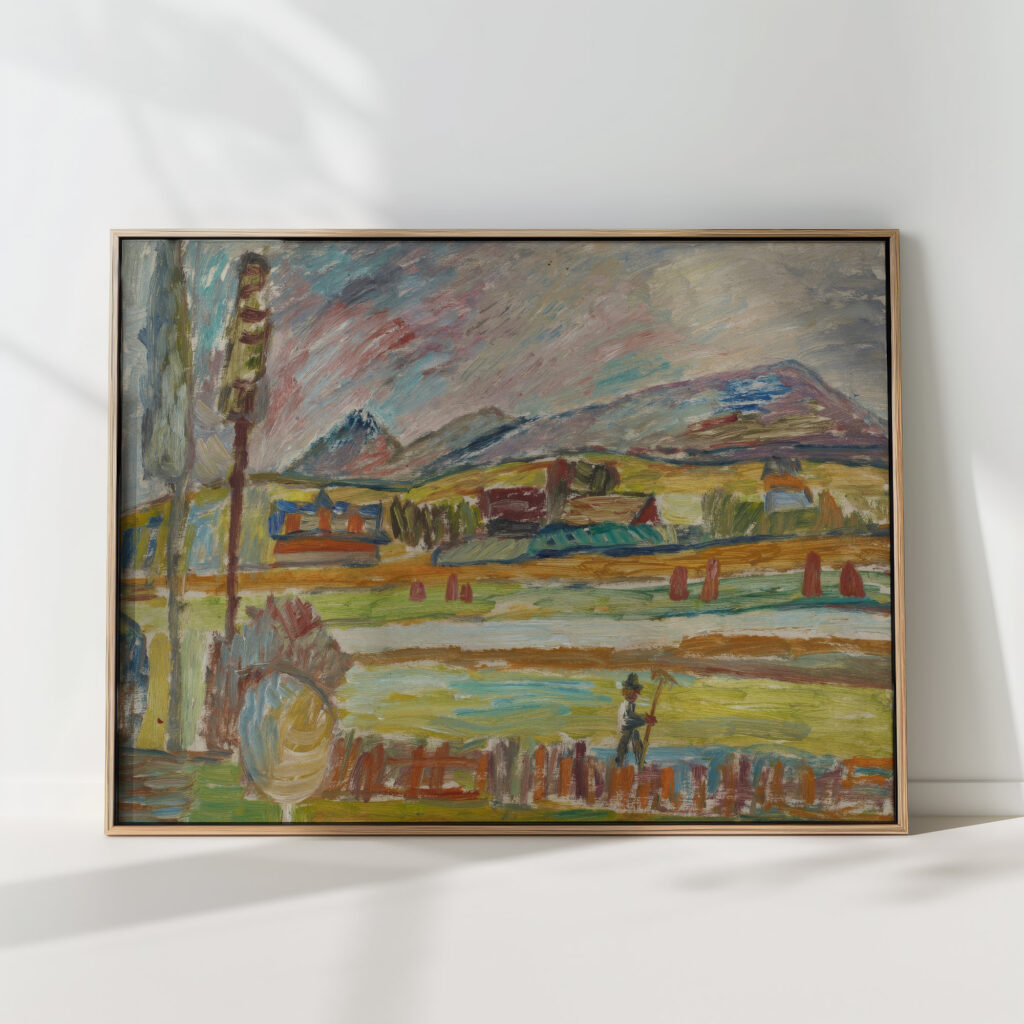 peasant with a rake 1937 sasza blonder high quality print