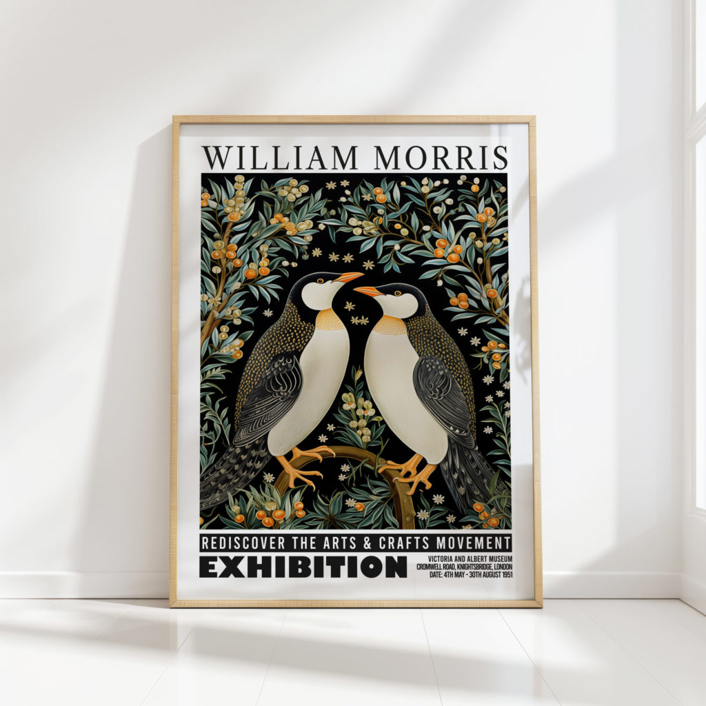 penguin william morris print floral poster