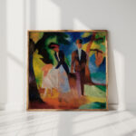 people by the blue lake 1913 august macke high quality print