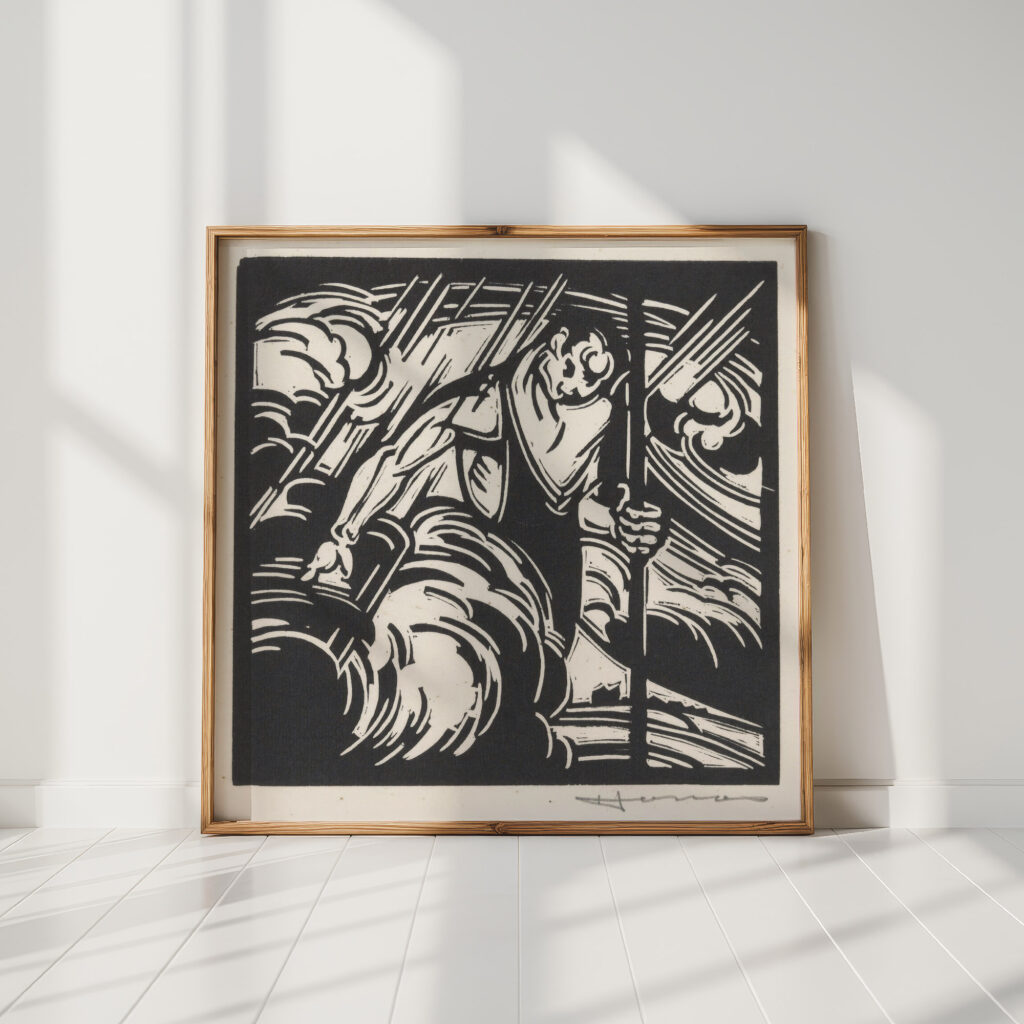 personification of the thunderstorm above a landscape 1921 henri jonas high quality print