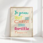 philippians 413 french bible christian affirmation print
