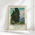 philippians 413 inspirational tree art print