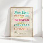 philippians 419 french bible christian affirmation print