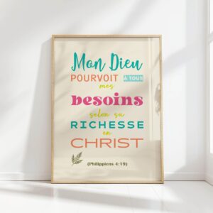 philippians 419 french bible christian affirmation print