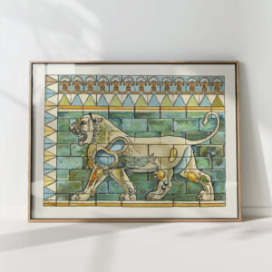 portion of the lions frieze from the ancient persian palace at susa 1912 james ward high quality print