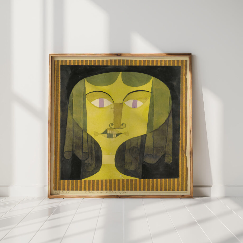 portrait of a violet eyed woman 1921 paul klee high quality print