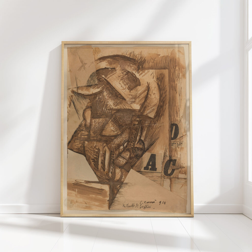 portrait of soffici 1914 carlo carra high quality print