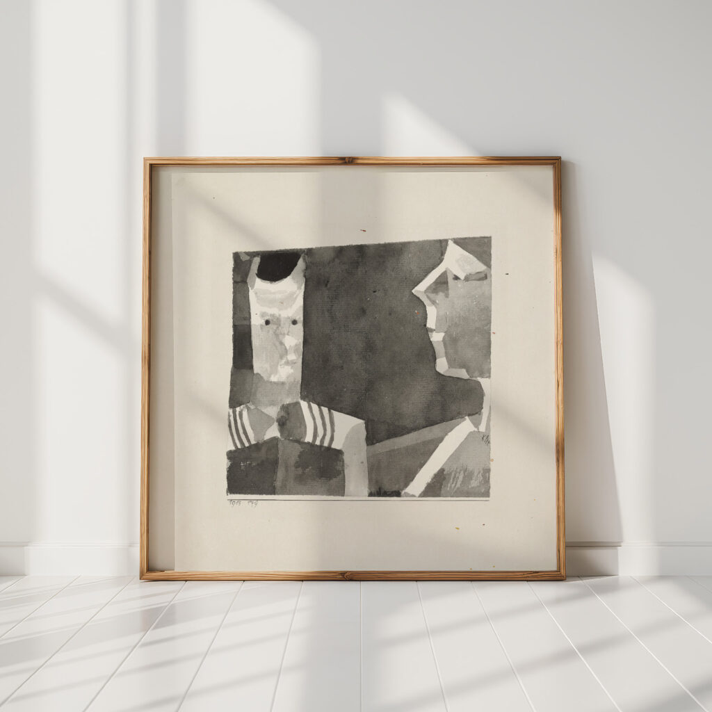portrait sketch aunt and nephew 1915 paul klee high quality print