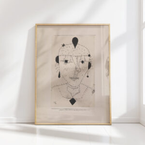 portrait sketch of a costumed lady 1924 paul klee high quality print