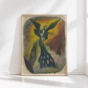 princess abducted by a monster with a peacock tail jan novak high quality print
