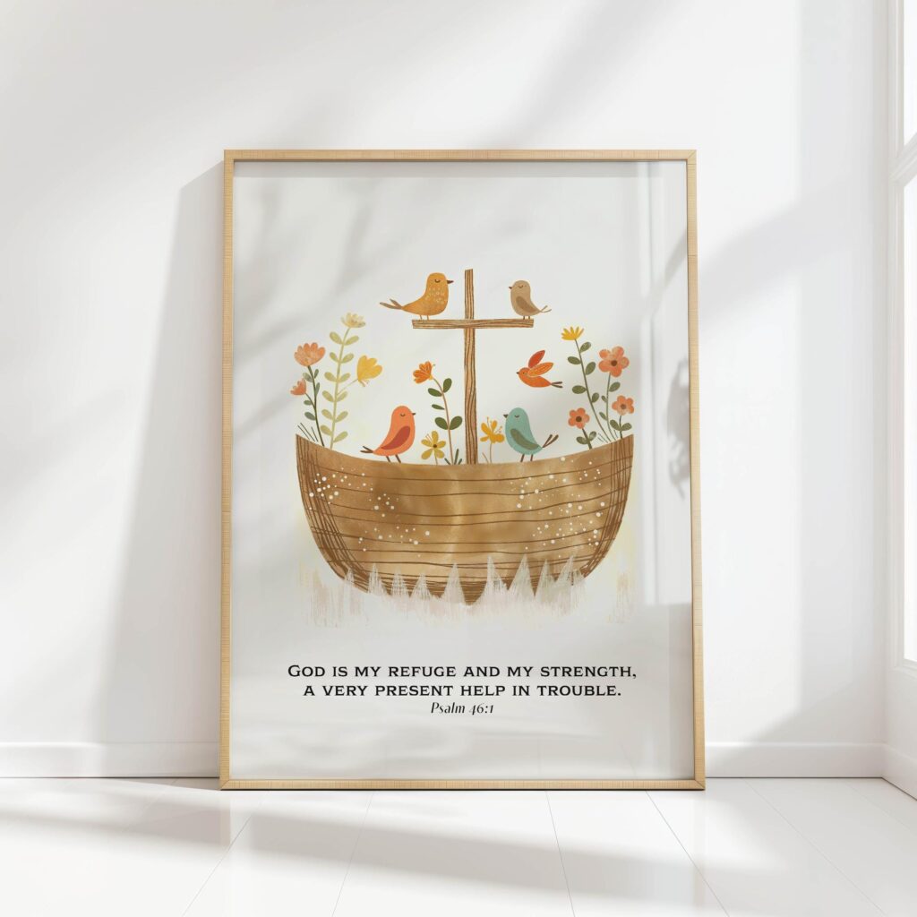 psalms 461 birds floral minimalist christian print