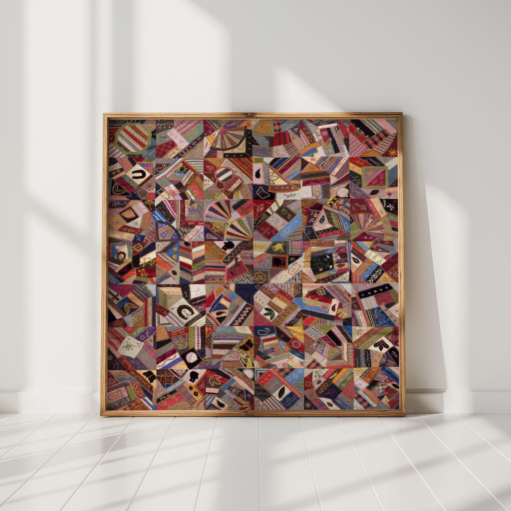 quilt top crazy pattern ca 1885 unknown high quality print