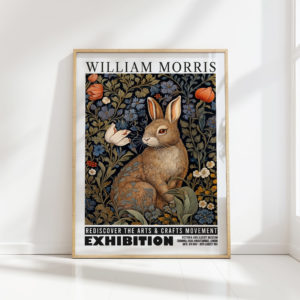 rabbit william morris print floral poster