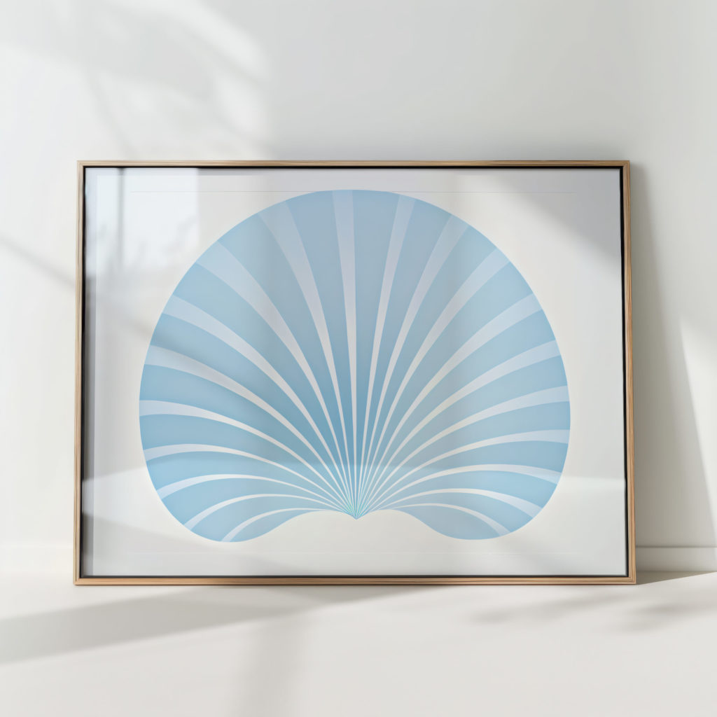 radiant blue sunburst art print for modern decor